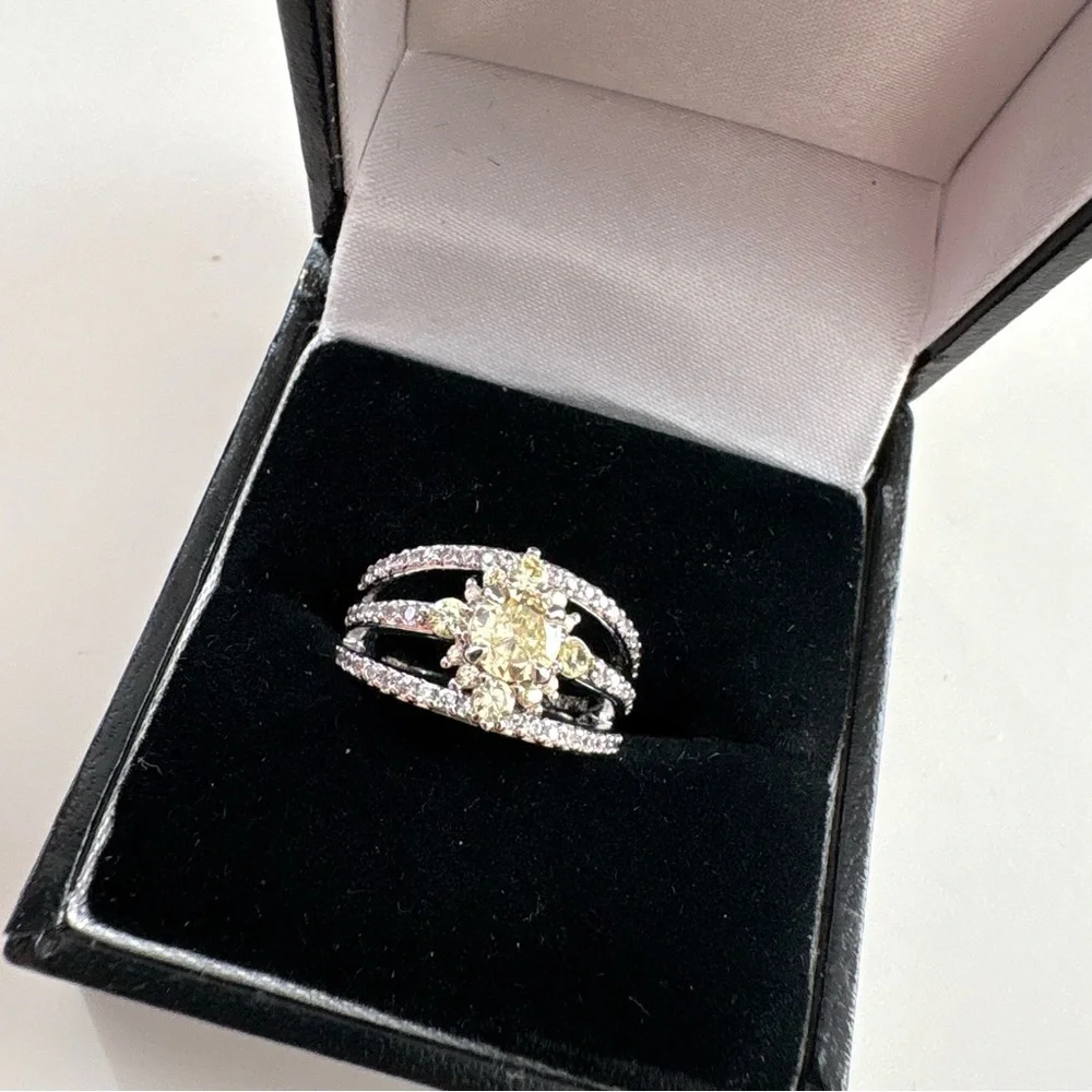 Bomb Party Kids Ring RG79942K Lemon CZ Rhodium Plating